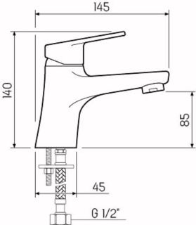 Смеситель для раковины РМС SL132-001F хром